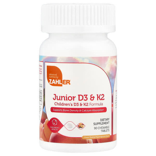<img alt="Zahler, Junior D3 & K2, Peach Apricot , 90 Chewable Tablets" title="Zahler, Junior D3 & K2, Peach Apricot , 90 Chewable Tablets,848998082284"
