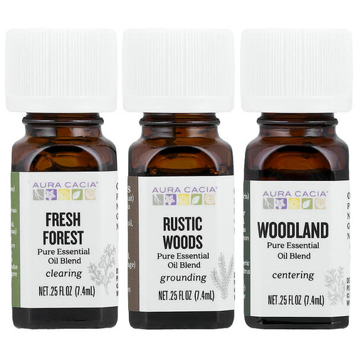 <img alt="Aura Cacia, A Walk In The Woods Kit, Pure Essential Oil Blends, 3 Bottles, 0.25 fl oz (7.4 ml) Each" title="Aura Cacia, A Walk In The Woods Kit, Pure Essential Oil Blends, 3 Bottles, 0.25 fl oz (7.4 ml) Each,051381991210"