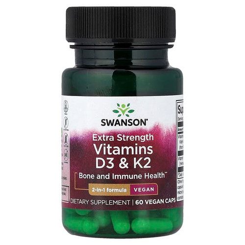 <img alt="Swanson Vitamins, Vitamins D3 & K2, 60 Veggie Caps" title="Swanson Vitamins, Vitamins D3 & K2, 60 Veggie Caps,087614118048"