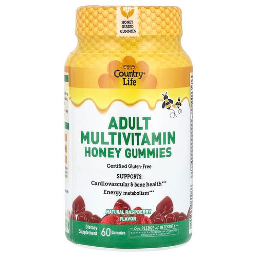 <img alt="Country Life, Adult Multivitamin Honey Gummies, Natural Raspberry, 60 Gummies" title="Country Life, Adult Multivitamin Honey Gummies, Natural Raspberry, 60 Gummies,015794060086"