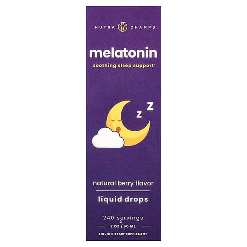 <img alt="NutraChamps, Melatonin Liquid Drops, Natural Berry, 2 oz (60 ml)" title="NutraChamps, Melatonin Liquid Drops, Natural Berry, 2 oz (60 ml),621983500570"