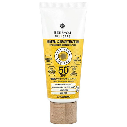 <img alt="Bee & You, Mineral Sunscreen Cream, SPF 50+, 2.7 fl oz (80 ml)" title="Bee & You, Mineral Sunscreen Cream, SPF 50+, 2.7 fl oz (80 ml),190853001672"