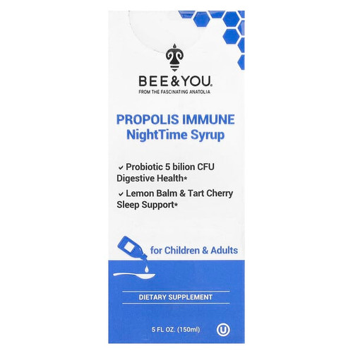 <img alt="Bee & You, Propolis Immune, NightTime Syrup, For Children & Adults , 5 fl oz (150 ml)" title="Bee & You, Propolis Immune, NightTime Syrup, For Children & Adults , 5 fl oz (150 ml),190853003621"