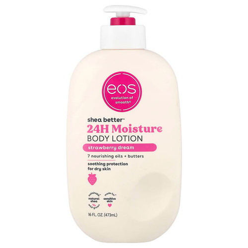 <img alt="EOS, Shea Better, 24H Moisture Body Lotion, Strawberry Dream, 16 fl oz (473 ml)" title="EOS, Shea Better, 24H Moisture Body Lotion, Strawberry Dream, 16 fl oz (473 ml),840044712411"