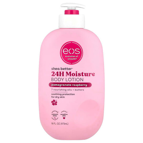 <img alt="EOS, Shea Better, 24H Moisture Body Lotion, Pomegranate Raspberry, 16 fl oz (473 ml)" title="EOS, Shea Better, 24H Moisture Body Lotion, Pomegranate Raspberry, 16 fl oz (473 ml),840044707035"