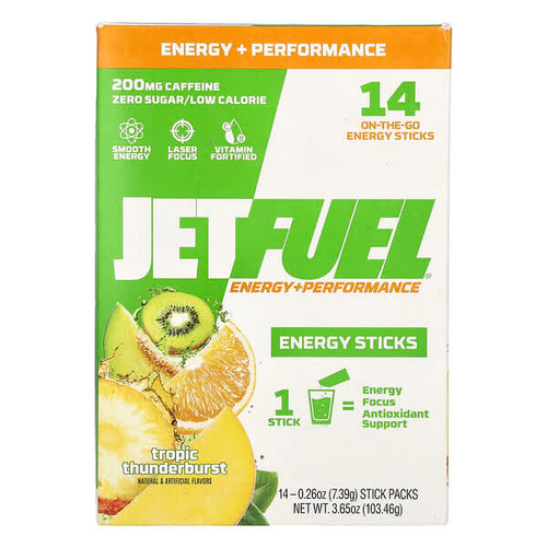 <img alt="GAT, JetFuel, Energy+Performance, Energy Sticks, Tropic Thunderburst, 14 Stick Packs, 0.26 oz (7.39 g) Each" title="GAT, JetFuel, Energy+Performance, Energy Sticks, Tropic Thunderburst, 14 Stick Packs, 0.26 oz (7.39 g) Each,850056770040"