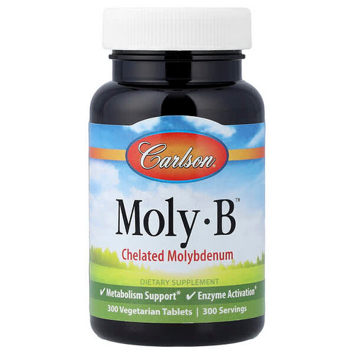 <img alt="Carlson, Moly-B,  Chelated Molybdenum, 300 Vegetarian Tablets (500 mcg per Tablet)" title="Carlson, Moly-B,  Chelated Molybdenum, 300 Vegetarian Tablets (500 mcg per Tablet),088395056437"
