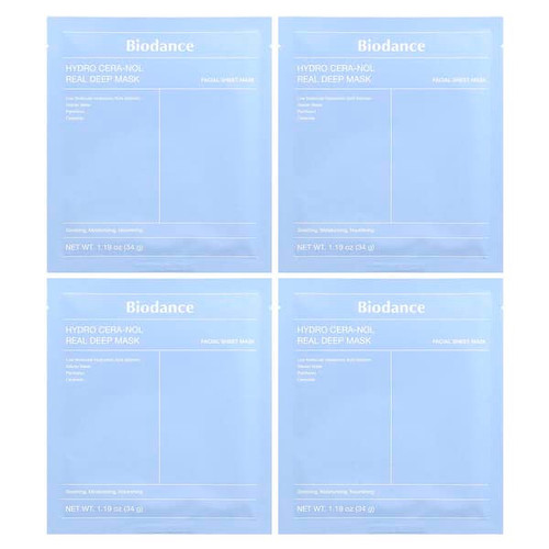 <img alt="Biodance, Hydro Cera-Nol Real Deep Beauty Mask, 4 Sheets, 1.19 oz (34 g) Each" title="Biodance, Hydro Cera-Nol Real Deep Beauty Mask, 4 Sheets, 1.19 oz (34 g) Each,8809937360971"