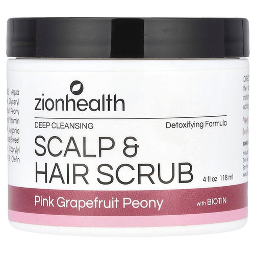 <img alt="Zion Health, Scalp & Hair Scrub with Biotin, Pink Grapefruit Peony, 4 fl oz (118 ml)" title="Zion Health, Scalp & Hair Scrub with Biotin, Pink Grapefruit Peony, 4 fl oz (118 ml),093141104669"