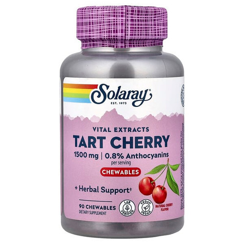 <img alt="Solaray, Vital Extracts, Tart Cherry, Natural Cherry, 90 Chewables (500 mg per Chewable)" title="Solaray, Vital Extracts, Tart Cherry, Natural Cherry, 90 Chewables (500 mg per Chewable),076280444995"