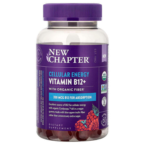 <img alt="New Chapter, Cellular Energy Vitamin B12+ With Organic Fiber Gummies, Raspberry, 60 Flavored Gummies" title="New Chapter, Cellular Energy Vitamin B12+ With Organic Fiber Gummies, Raspberry, 60 Flavored Gummies,727783903747"