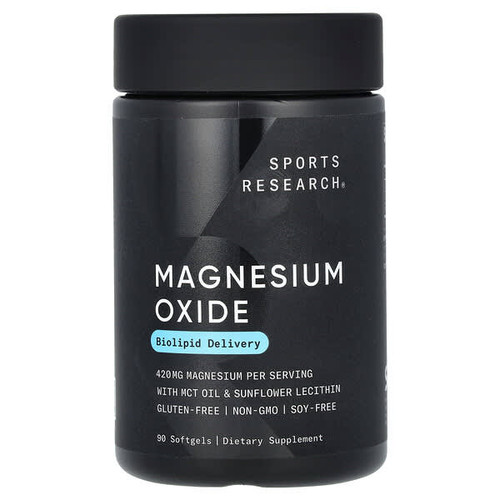 <img alt="Sports Research, Magnesium Oxide, 420 mg, 90 Softgels" title="Sports Research, Magnesium Oxide, 420 mg, 90 Softgels,023249092223"