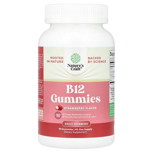 <img alt="Natures Craft, B12 Gummies, Strawberry, 90 Gummies" title="Natures Craft, B12 Gummies, Strawberry, 90 Gummies,850054294968"