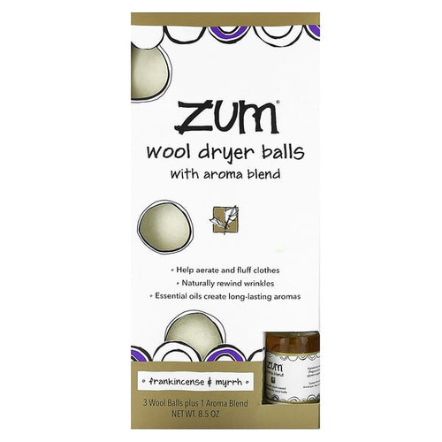 <img alt="ZUM, Wool Dryer Balls with Aroma Blend, Frankincense & Myrrh, 4 Pieces" title="ZUM, Wool Dryer Balls with Aroma Blend, Frankincense & Myrrh, 4 Pieces,663204353022"