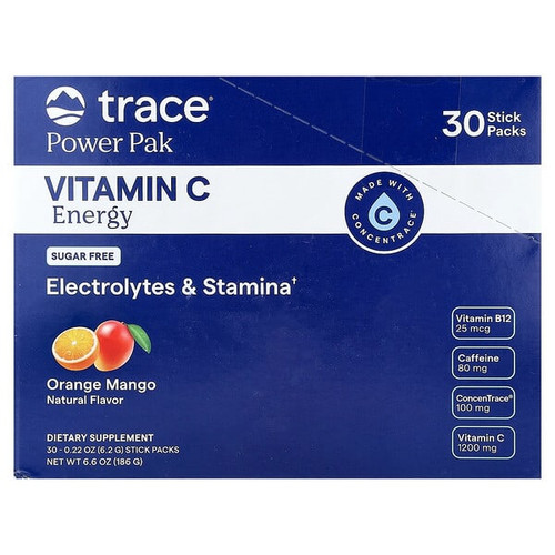<img alt="Trace, Power Pak, Vitamin C Energy, Orange Mango, 30 Stick Packs, 0.22 oz (6.2 g) Each" title="Trace, Power Pak, Vitamin C Energy, Orange Mango, 30 Stick Packs, 0.22 oz (6.2 g) Each,878941009334"