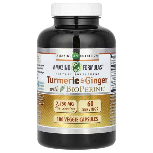 <img alt="Amazing Nutrition, Turmeric & Ginger with BioPerine, 180 Veggie Capsules" title="Amazing Nutrition, Turmeric & Ginger with BioPerine, 180 Veggie Capsules,819209021637"