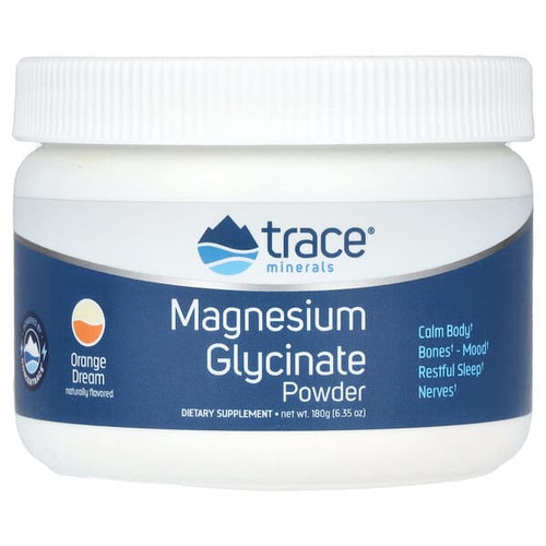 <img alt="Trace, Magnesium Glycinate Powder, Orange Dream, 6.35 oz (180 g)" title="Trace, Magnesium Glycinate Powder, Orange Dream, 6.35 oz (180 g),878941008894"