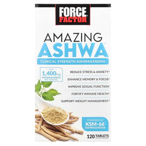 <img alt="Force Factor, Amazing Ashwa, 120 Tablets" title="Force Factor, Amazing Ashwa, 120 Tablets,818594017331"
