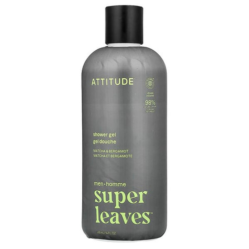 <img alt="ATTITUDE, Super Leaves, Shower Gel, For Men, Matcha & Bergamot, 14 fl oz (415 ml)" title="ATTITUDE, Super Leaves, Shower Gel, For Men, Matcha & Bergamot, 14 fl oz (415 ml),626232117202"