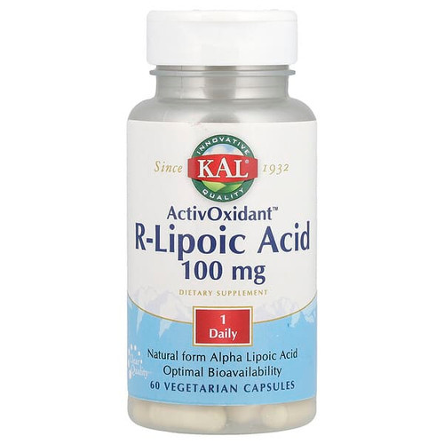 <img alt="KAL, ActivOxidant, R-Lipoic Acid, 100 mg, 60 Vegetarian Capsules" title="KAL, ActivOxidant, R-Lipoic Acid, 100 mg, 60 Vegetarian Capsules,021245502128"