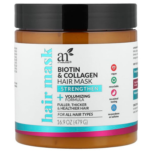 <img alt="artnaturals, Biotin & Collagen Hair Mask, For All Hair Types, 16.9 oz (479 g)" title="artnaturals, Biotin & Collagen Hair Mask, For All Hair Types, 16.9 oz (479 g),810029809221"