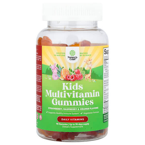 <img alt="Natures Craft, Kids Multivitamin Gummies, Strawberry, Raspberry & Orange, 90 Gummies" title="Natures Craft, Kids Multivitamin Gummies, Strawberry, Raspberry & Orange, 90 Gummies,793611599345"