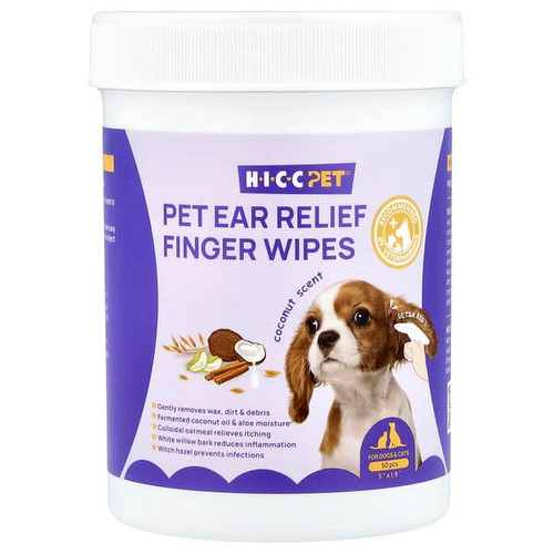 <img alt="HICC Pet, Pet Ear Relief Finger Wipes, For Dogs & Cats, Coconut, 50 Pieces" title="HICC Pet, Pet Ear Relief Finger Wipes, For Dogs & Cats, Coconut, 50 Pieces,850060913174"