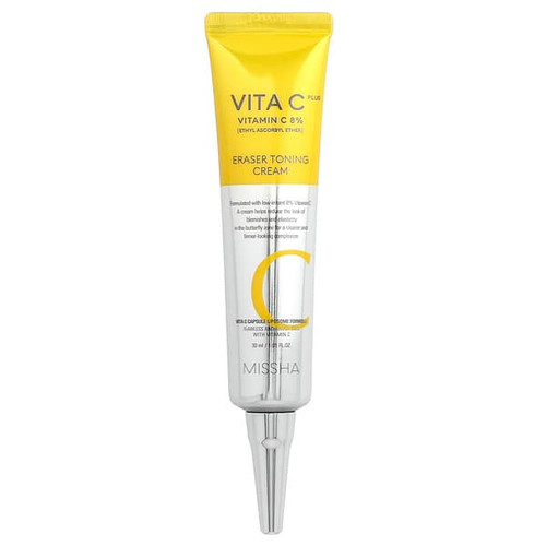 <img alt="Missha, Vita C Plus, Eraser Toning Cream, 1.01 fl oz (30 ml)" title="Missha, Vita C Plus, Eraser Toning Cream, 1.01 fl oz (30 ml),8809747923564"