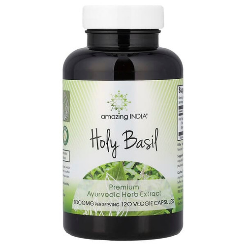 <img alt="Amazing India, Holy Basil, 120 Veggie Capsules (500 mg per Capsule)" title="Amazing India, Holy Basil, 120 Veggie Capsules (500 mg per Capsule),819209024812"