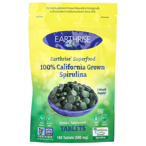 <img alt="Earthrise, 100% California Grown Spirulina, 500 mg, 180 Tablets" title="Earthrise, 100% California Grown Spirulina, 500 mg, 180 Tablets,032602120107"