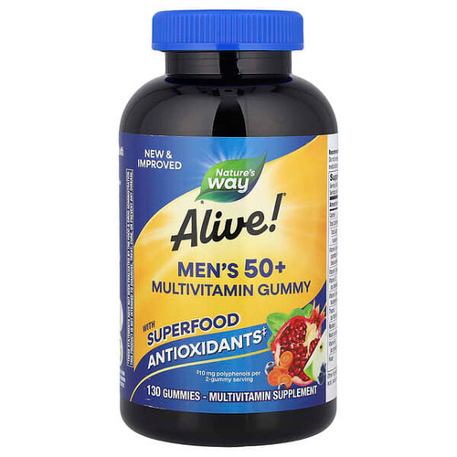<img alt="Natures Way, Alive Mens 50+ Multivitamin Gummy, Fruit, 130 Gummies" title="Natures Way, Alive Mens 50+ Multivitamin Gummy, Fruit, 130 Gummies,033674151518"