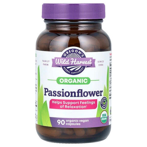 <img alt="Oregons Wild Harvest, Organic Passionflower, 90 Organic Vegan Capsules (400 mg per Capsule)" title="Oregons Wild Harvest, Organic Passionflower, 90 Organic Vegan Capsules (400 mg per Capsule),706195004501"