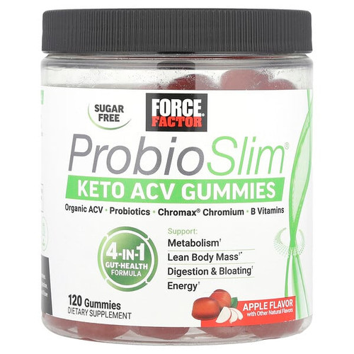 Force Factor, ProbioSlim, Keto ACV Gummies, Apple, 120 Gummies