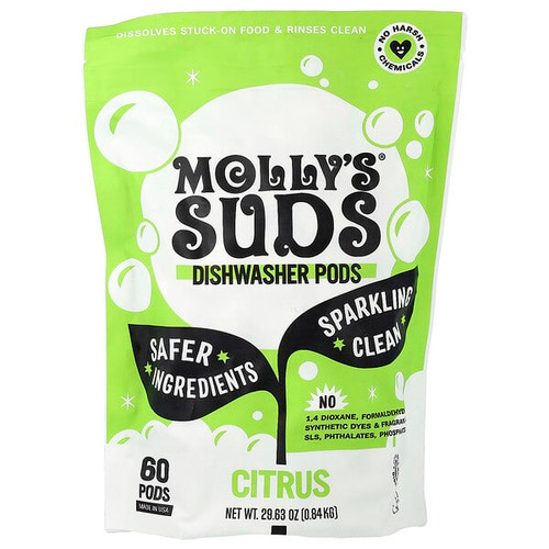 <img alt="Mollys Suds, Dishwasher Pods, Citrus, 60 Pods, 29.63 oz (0.84 kg)" title="Mollys Suds, Dishwasher Pods, Citrus, 60 Pods, 29.63 oz (0.84 kg),850024701250"