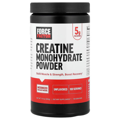 <img alt="Force Factor, Creatine Monohydrate Powder, Unflavored, 17.6 oz (500 g)" title="Force Factor, Creatine Monohydrate Powder, Unflavored, 17.6 oz (500 g),810126662521"