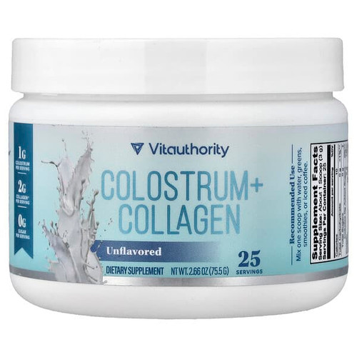 <img alt="Vitauthority, Colostrum + Collagen, Unflavored, 2.66 oz (75.5 g)" title="Vitauthority, Colostrum + Collagen, Unflavored, 2.66 oz (75.5 g),850069641160"