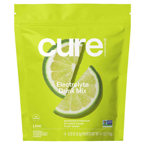 <img alt="Cure Hydration, Hydrating Electrolyte Mix, Lime, 14 Packets, 0.29 oz (8.3 g) Each" title="Cure Hydration, Hydrating Electrolyte Mix, Lime, 14 Packets, 0.29 oz (8.3 g) Each,850025251143"