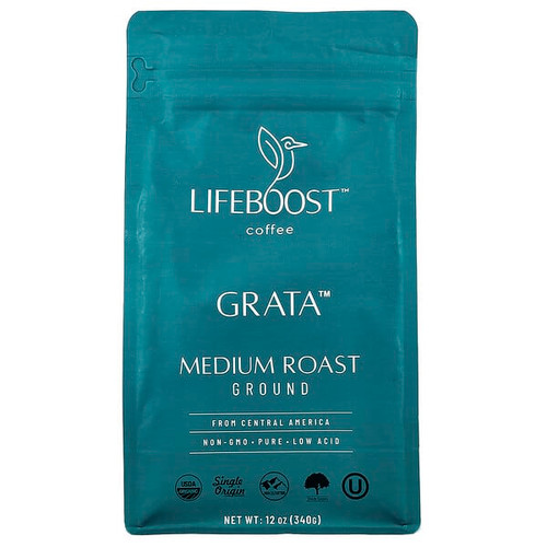 <img alt="Lifeboost, Coffee, Grata, Ground, Medium Roast, 12 oz (340 g)" title="Lifeboost, Coffee, Grata, Ground, Medium Roast, 12 oz (340 g),850072547046"