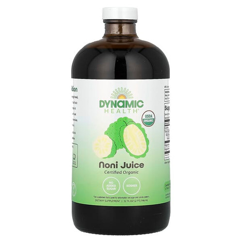 <img alt="Dynamic Health, Certified Organic Noni Juice, Glass, 32 fl oz (946 ml)" title="Dynamic Health, Certified Organic Noni Juice, Glass, 32 fl oz (946 ml),790223360097"