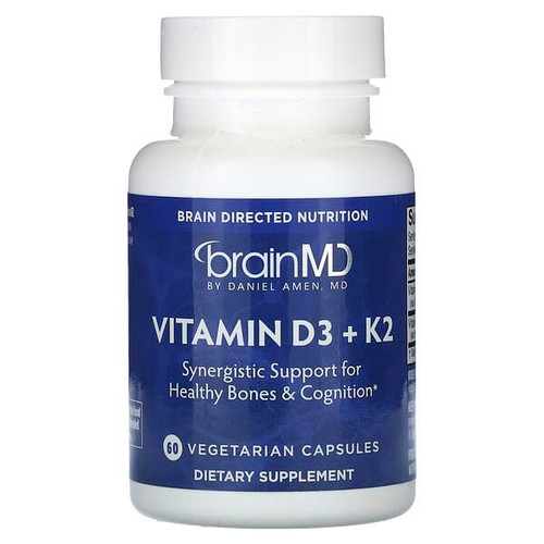 <img alt="BrainMD, Vitamin D3 + K2, 60 Vegetarian Capsules" title="BrainMD, Vitamin D3 + K2, 60 Vegetarian Capsules,857568003611"