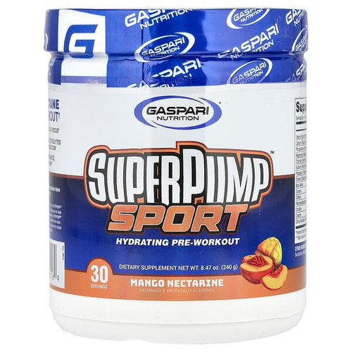 <img alt="Gaspari Nutrition, SuperPump Sport, Hydrating Pre-Workout, Mango Nectarine, 8.47 oz (240 g)" title="Gaspari Nutrition, SuperPump Sport, Hydrating Pre-Workout, Mango Nectarine, 8.47 oz (240 g),646511001169"