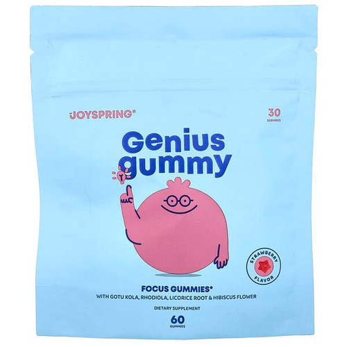 <img alt="JoySpring, Genius Gummy, Strawberry, 60 Gummies" title="JoySpring, Genius Gummy, Strawberry, 60 Gummies,850008889868"