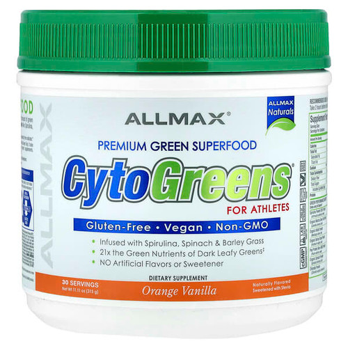 <img alt="ALLMAX, CytoGreens, Premium Green Superfood For Athletes, Orange Vanilla, 11.11 oz (315 g)" title="ALLMAX, CytoGreens, Premium Green Superfood For Athletes, Orange Vanilla, 11.11 oz (315 g),665553230245"