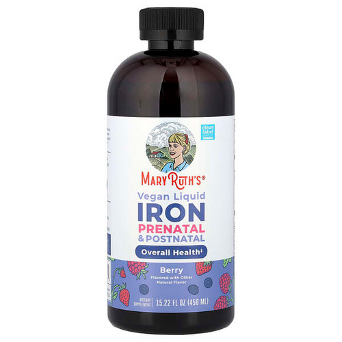 <img alt="MaryRuths, Vegan Liquid Iron Prenatal & Postnatal, Berry, 15.22 fl oz (450 ml)" title="MaryRuths, Vegan Liquid Iron Prenatal & Postnatal, Berry, 15.22 fl oz (450 ml),850018471374"