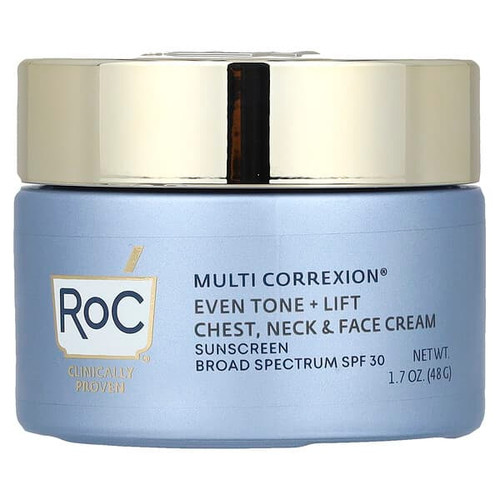 <img alt="RoC, Multi Correxion, Even Tone + Lift, Chest, Neck & Face Cream, SPF 30, 1.7 oz (48 g)" title="RoC, Multi Correxion, Even Tone + Lift, Chest, Neck & Face Cream, SPF 30, 1.7 oz (48 g),840103210933"