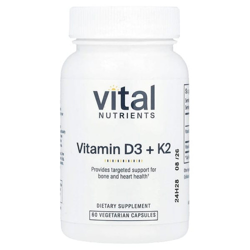 <img alt="Vital Nutrients, Vitamin D3 + K2, 60 Vegetarian Capsules" title="Vital Nutrients, Vitamin D3 + K2, 60 Vegetarian Capsules,693465549117"