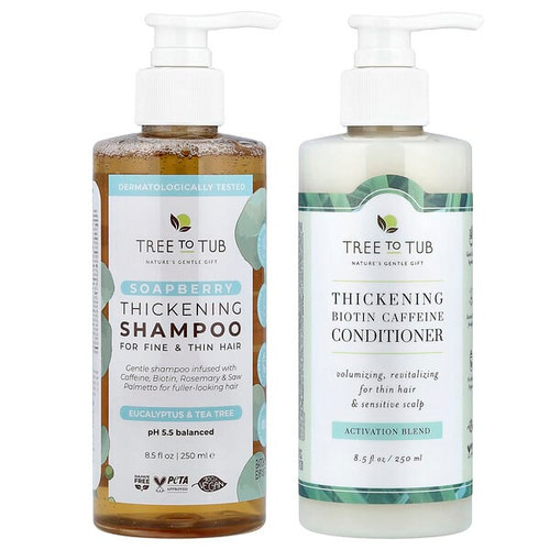 <img alt="Tree To Tub, Thickening Shampoo & Conditioner Set, Soapberry, 2 Piece Set, 8.5 fl oz (250 ml) Each" title="Tree To Tub, Thickening Shampoo & Conditioner Set, Soapberry, 2 Piece Set, 8.5 fl oz (250 ml) Each,850037825554"