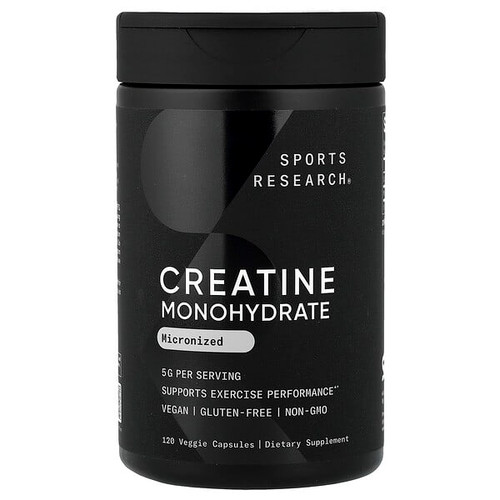 <img alt="Sports Research, Creatine Monohydrate, Micronized, 120 Veggie Capsules (1.25 g per Capsule)" title="Sports Research, Creatine Monohydrate, Micronized, 120 Veggie Capsules (1.25 g per Capsule),023249093411"