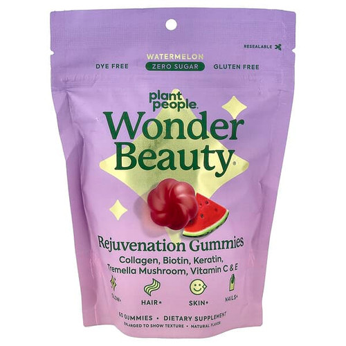 <img alt="Plant People, Wonder Beauty, Rejuvenation Gummies, Watermelon, 60 Gummies" title="Plant People, Wonder Beauty, Rejuvenation Gummies, Watermelon, 60 Gummies,860011717928"
