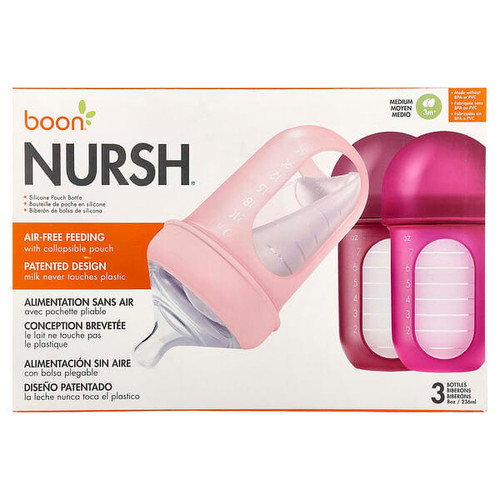 <img alt="Boon, Nursh, Silicone Pouch Bottle, 3m+, Medium, 3 Bottles, 8 oz (236 ml) Each" title="Boon, Nursh, Silicone Pouch Bottle, 3m+, Medium, 3 Bottles, 8 oz (236 ml) Each,669028112265"